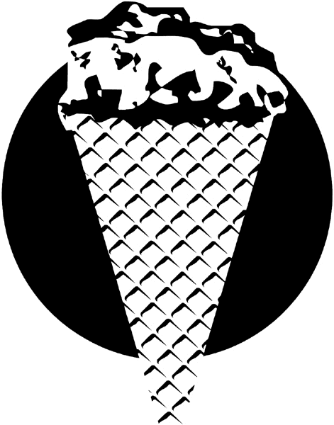 Ice cream cone vinyl sticker. Customize on line. Food Meals Drinks 040-0359